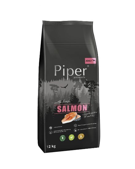 Piper Super Premium Salmon -Пълноценна суха храна за израснали кучета със свежа сьомга 12 кг.